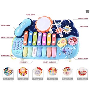 اسباب بازی پیانو 6 کاره موزیکال و چراغدار آموزشی Electric Musical Piano Toy_اسباب بازی نوزادی